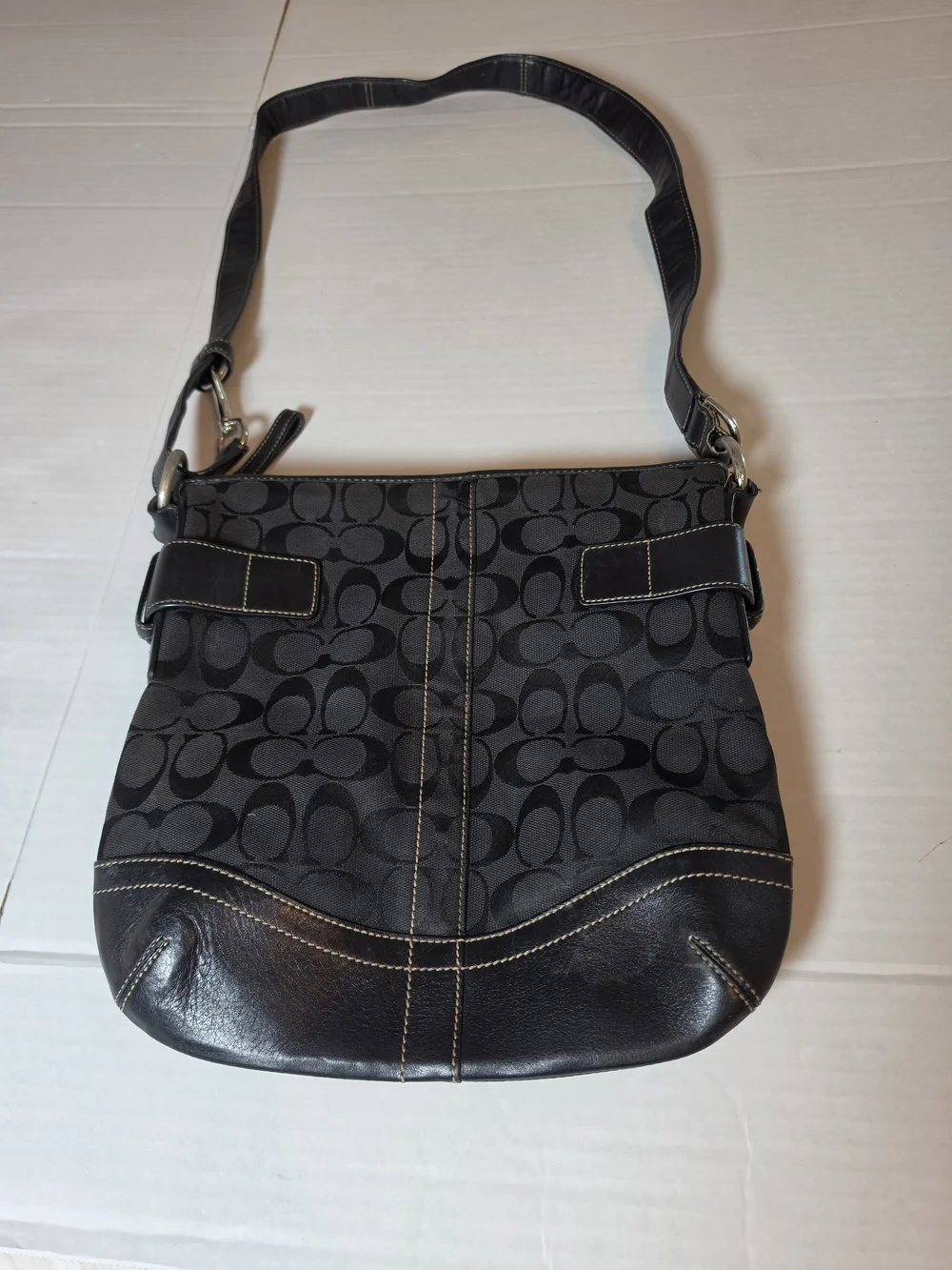 Coach G05K-3574 Signature Soho Duffel Shoulder/Crossbody Bag Purse Black